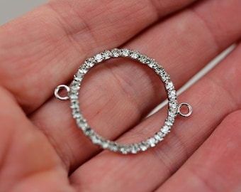 Rhinestone Circle Connector: Zinc Alloy Jewelry Component