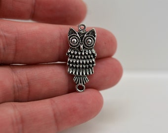 Owl Charm Connector: Zinc Alloy Jewelry, Set of 5