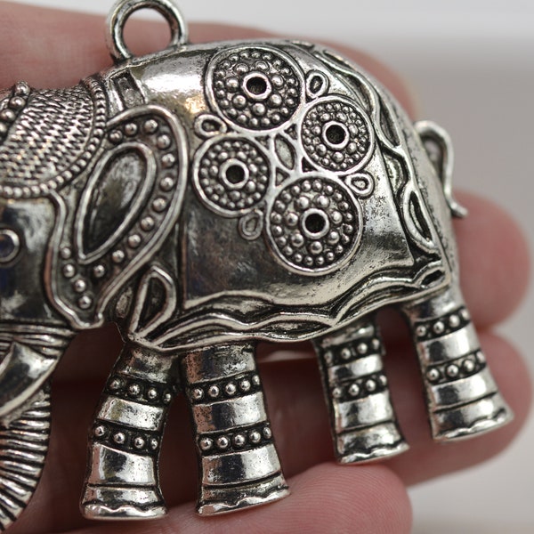 Elephant Pendant, Large Elephant Pendant, Fancy Elephant Pendant, Large Elephant Charm