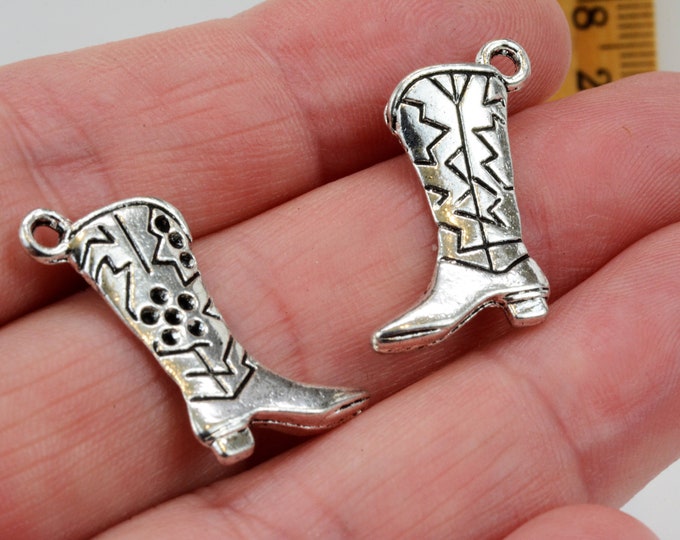 Cowboy Boot Charm, Western Boot Charm, Cowgirl Boot Charm, Set of 5