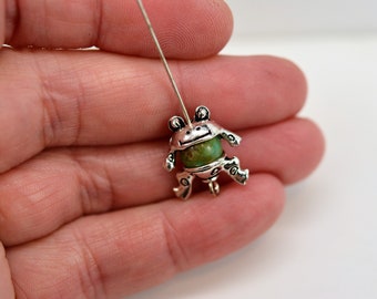 Frog Bead Caps: Zinc Alloy Bead Cage for 8-10mm Beads (Set of 5)