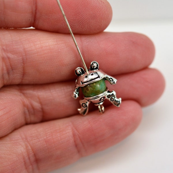 Frog Bead Cap, Bead Cap, Frog Bead Cage, set of 8 bead caps