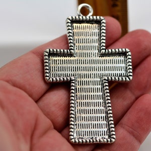 Large Cross Pendant, Bezel Tray Cross Pendant, Resin Tray Cross Pendant, Customization Cross Pendant