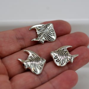 Fish Bead, Double Sided Fish Bead, Fish Spacer Bead, set of 5 Fish Beads