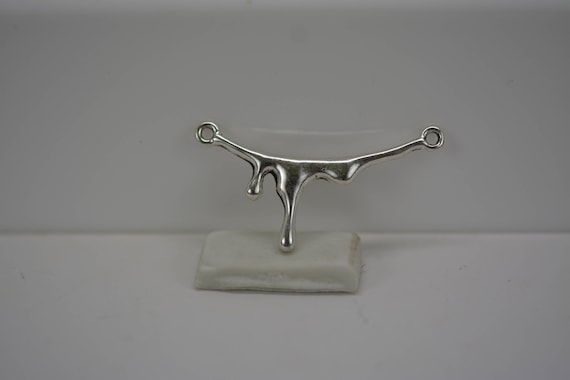 Silver Dripping Blood Connector Charm, Halloween Jewelry (Set of 2)