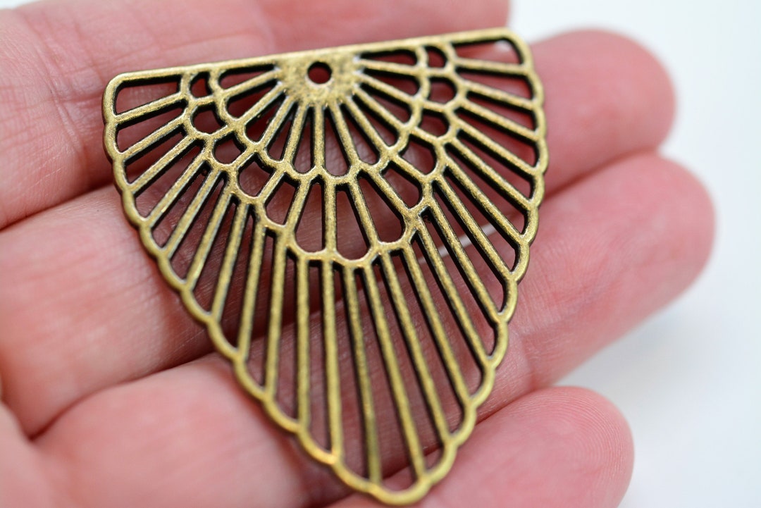 Boho Fan Triangle Pendant: Geometric Charm (1 5/8") - Etsy