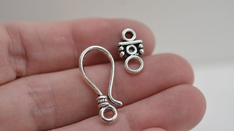Fermoir agrafe pour bijoux : fermoir à bascule en alliage de zinc (lot de 10) Argent