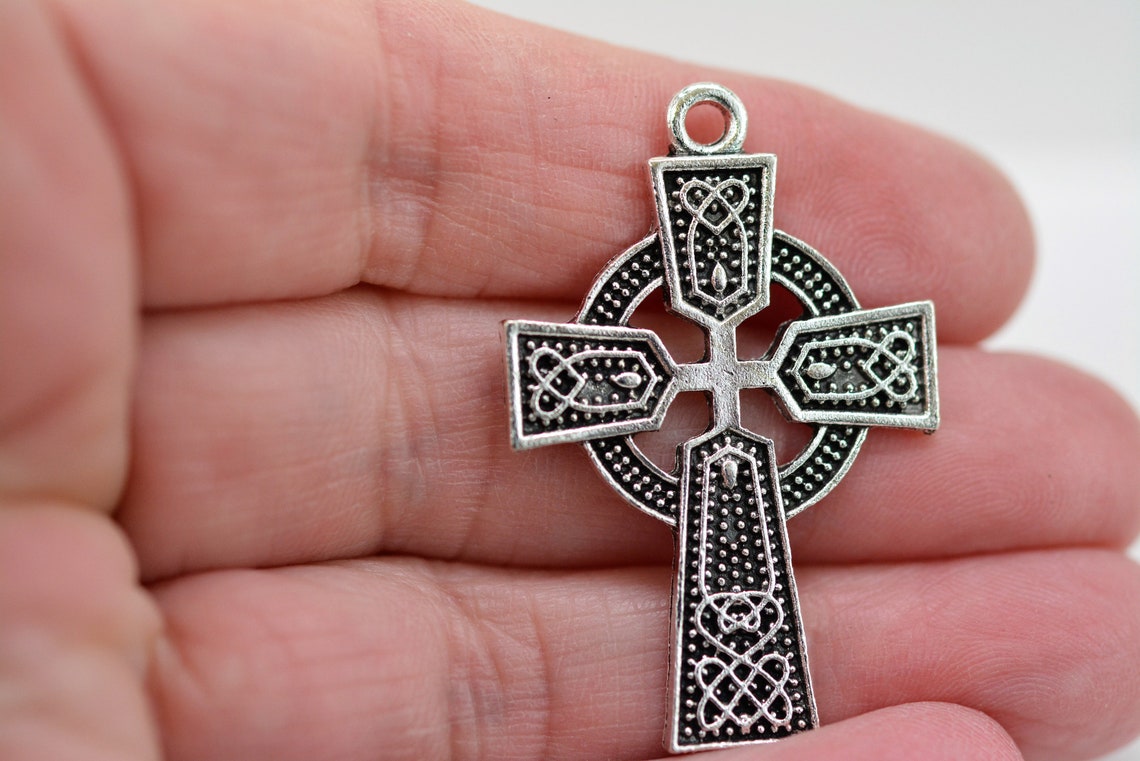 Cross Pendant Celtic Knot Cross Pendant Carved Pattern Etsy