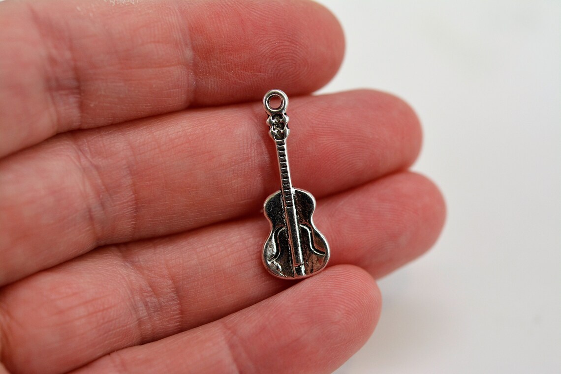 Guitar Charm Musical Instrument Charm Guitar Player Charm Etsy