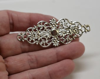 Filigree Stamping Connector Flower Vine Connector: Zinc Alloy (Set of 5)