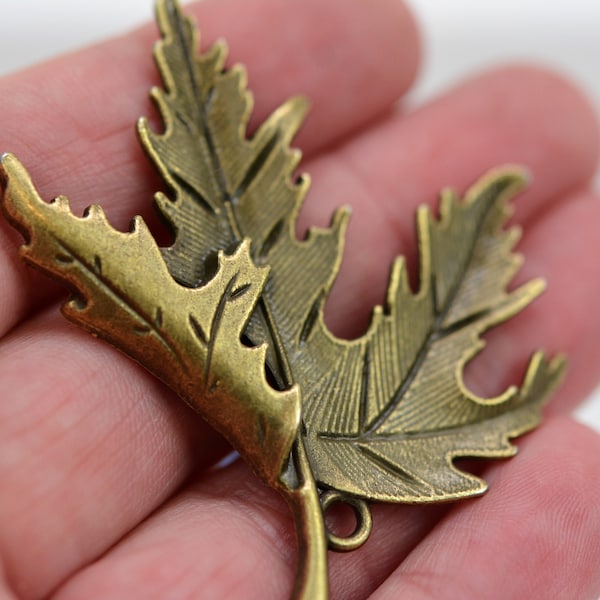 Maple Leaf Pendant, Fall Pendant, Leaf Charm, Antique Bronze Leaf Pendant