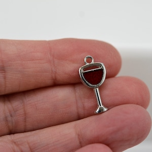 Wine Glass Charm, Wine Goblet Charm, Red Wine Charm, Wine Charm, set of 5 Red Wine Glass Charms