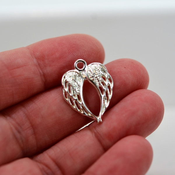 Angel Wing Charm, Double Angel Wing Charm, Filigree Angel Wing Charm, set of 2 Wing Charms