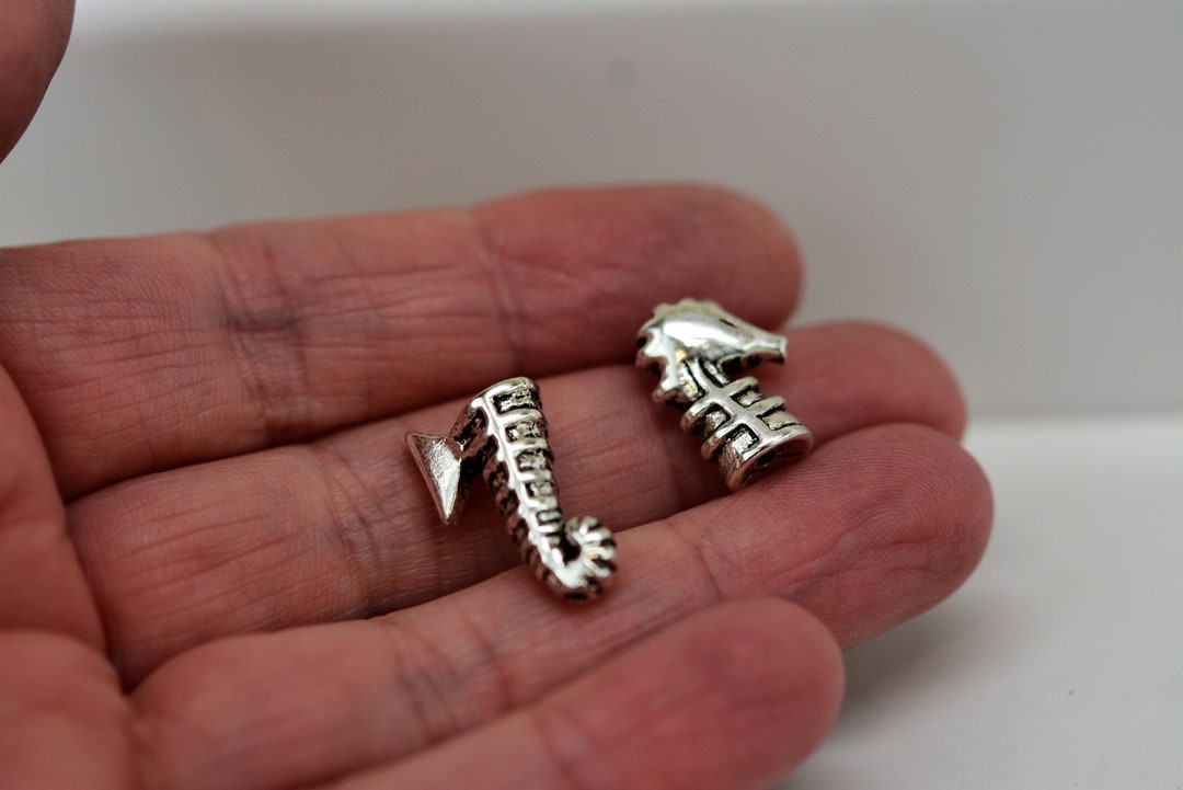 Seahorse Bead Caps, Sea Horse Bead Caps, Ocean Animal Bead Caps, Bead ...