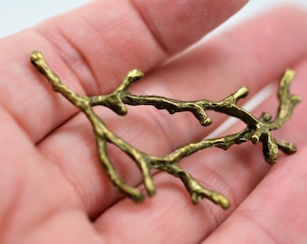 Antique Bronze Tree Branch Connector: 8-Hole Zinc Alloy (Set of 2)