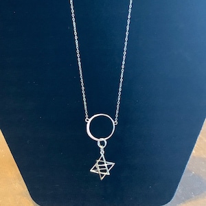 Merkaba Circle Sterling Silver Necklace