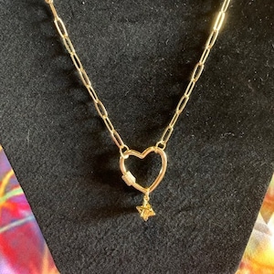 Gold Heart Merkaba Necklace