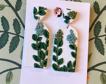 Floral Stems Arch Clay Earrings