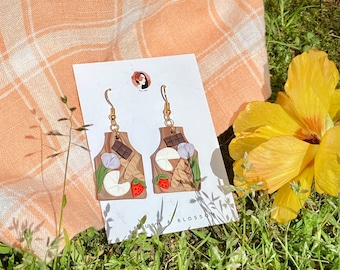 Charcuterie Board Clay Earrings Spring Picnic