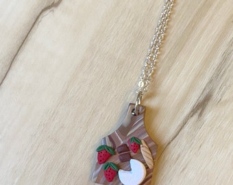 Charcuterie Board Clay Necklace Silver