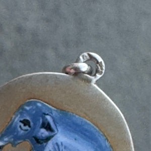 Rare Antique Elephant Pendant, Enamel Gilt Silver image 5