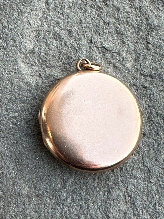 Antique Sunflower Locket, Rose Gold Fill and Opals - image 9