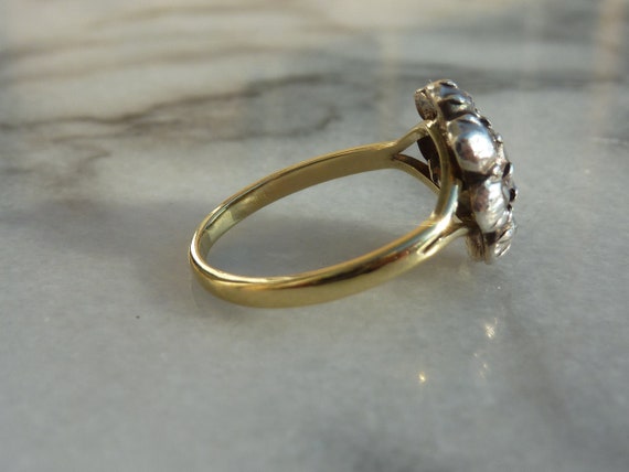 Antique Diamond Georgian Cluster Conversion Ring - image 6