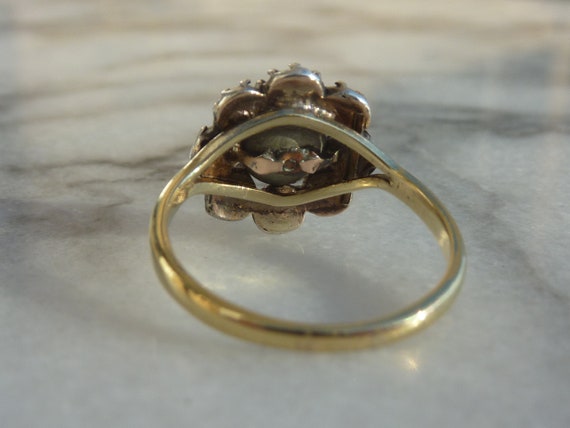 Antique Diamond Georgian Cluster Conversion Ring - image 7