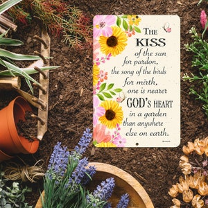 Sunflower Garden Quote Metal Sign: Inspirational Floral Wall Art