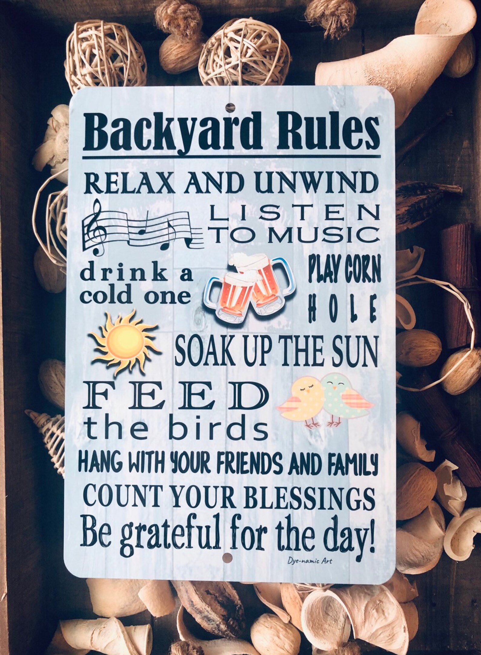 Backyard Rules Metal Sign Backyard Decor Be Grateful for Etsy