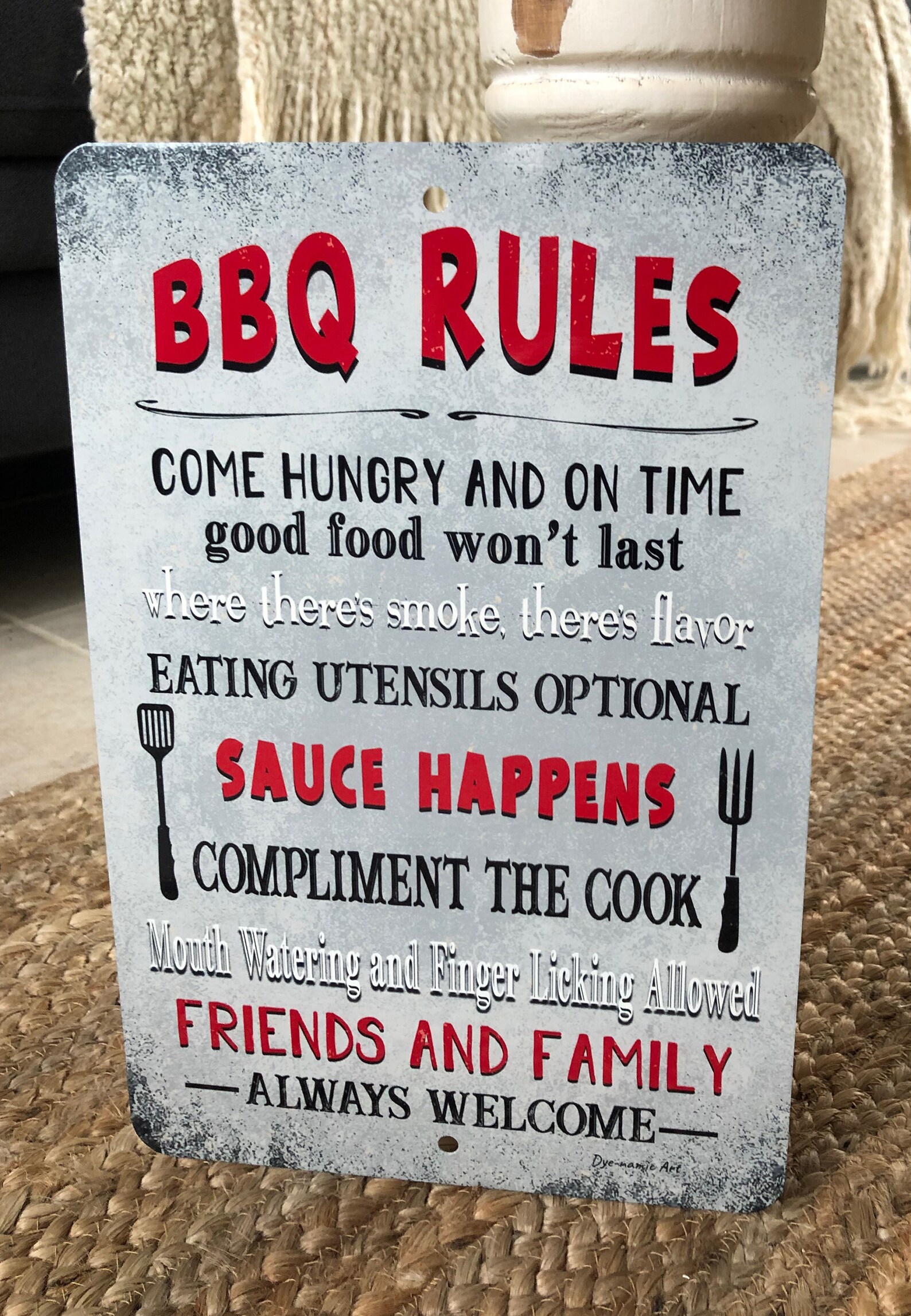 BBQ Rules Sign Grilling Sign Metal Sign Home Decor Etsy