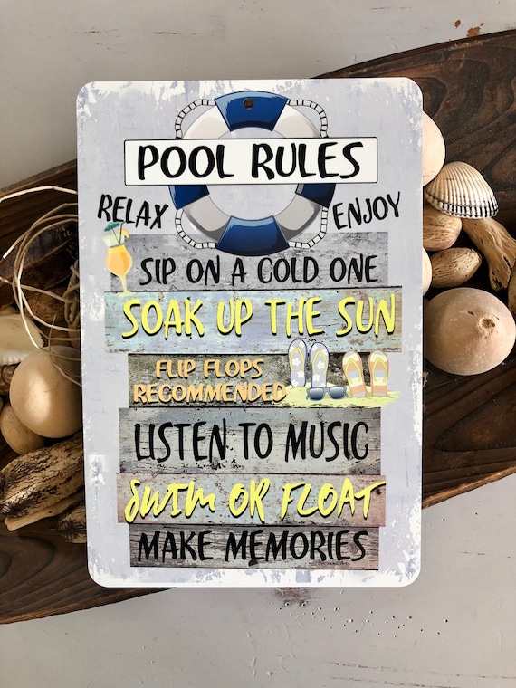 Pool Rules Metal Sign Swimming Pool Sign Home Decor Etsy