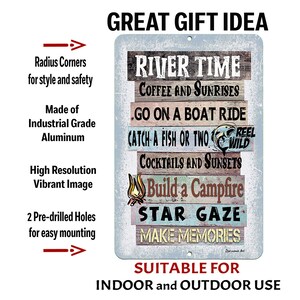 River Time Sign | Lake House Cabin Decor | Rustic River Front Wall ...