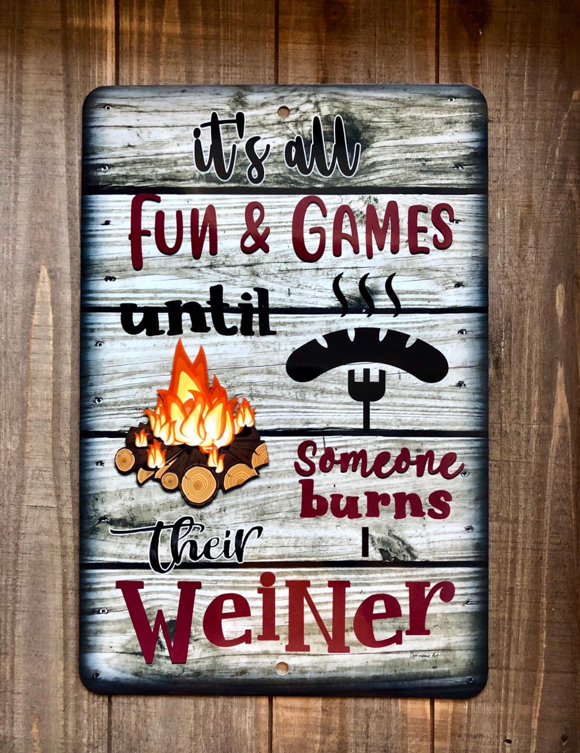 Campfire Metal Sign Fun and Games Home Decor Camping Sign | Etsy