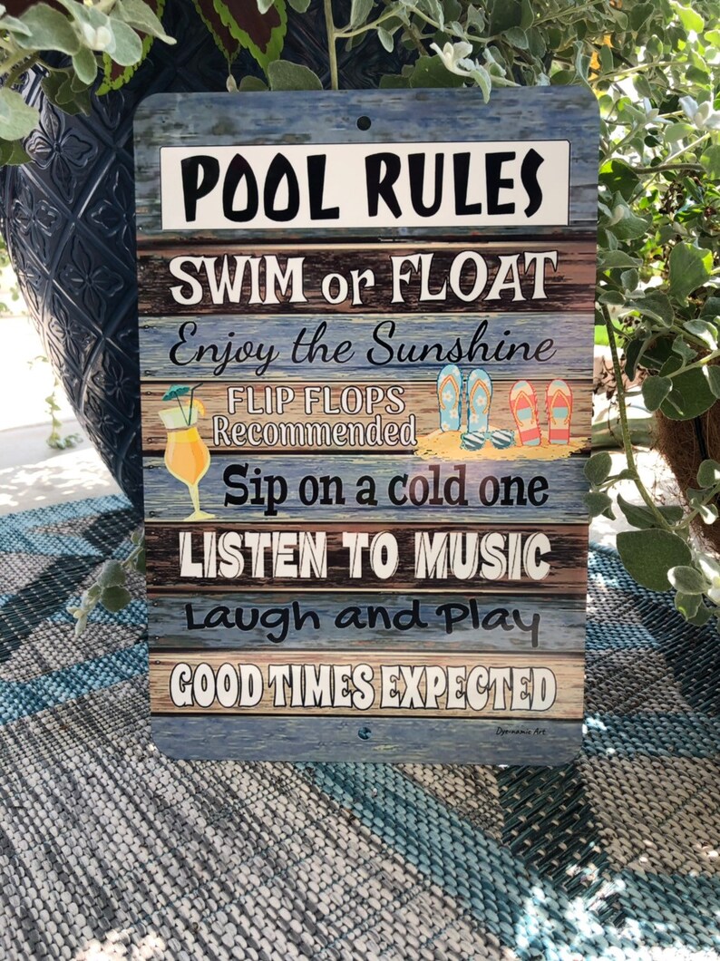 Pool Rules Metal Sign Beach decor Home Decor Pool Sign | Etsy
