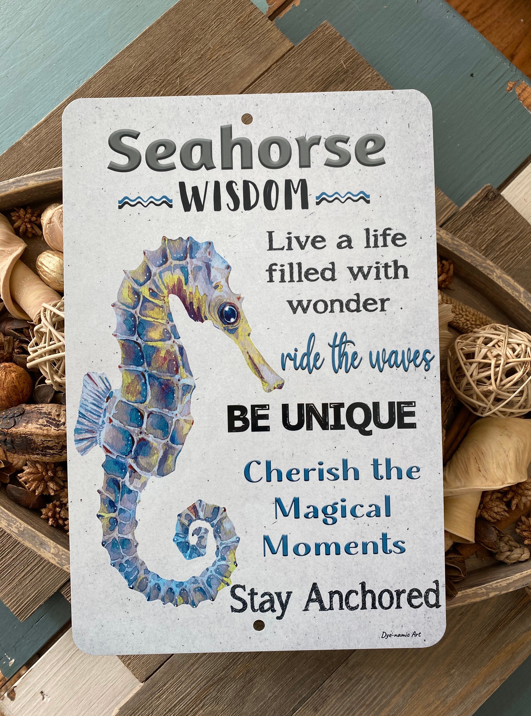 Seahorse Metal Sign Seahorse Wisdom Sign Beach Decor - Etsy