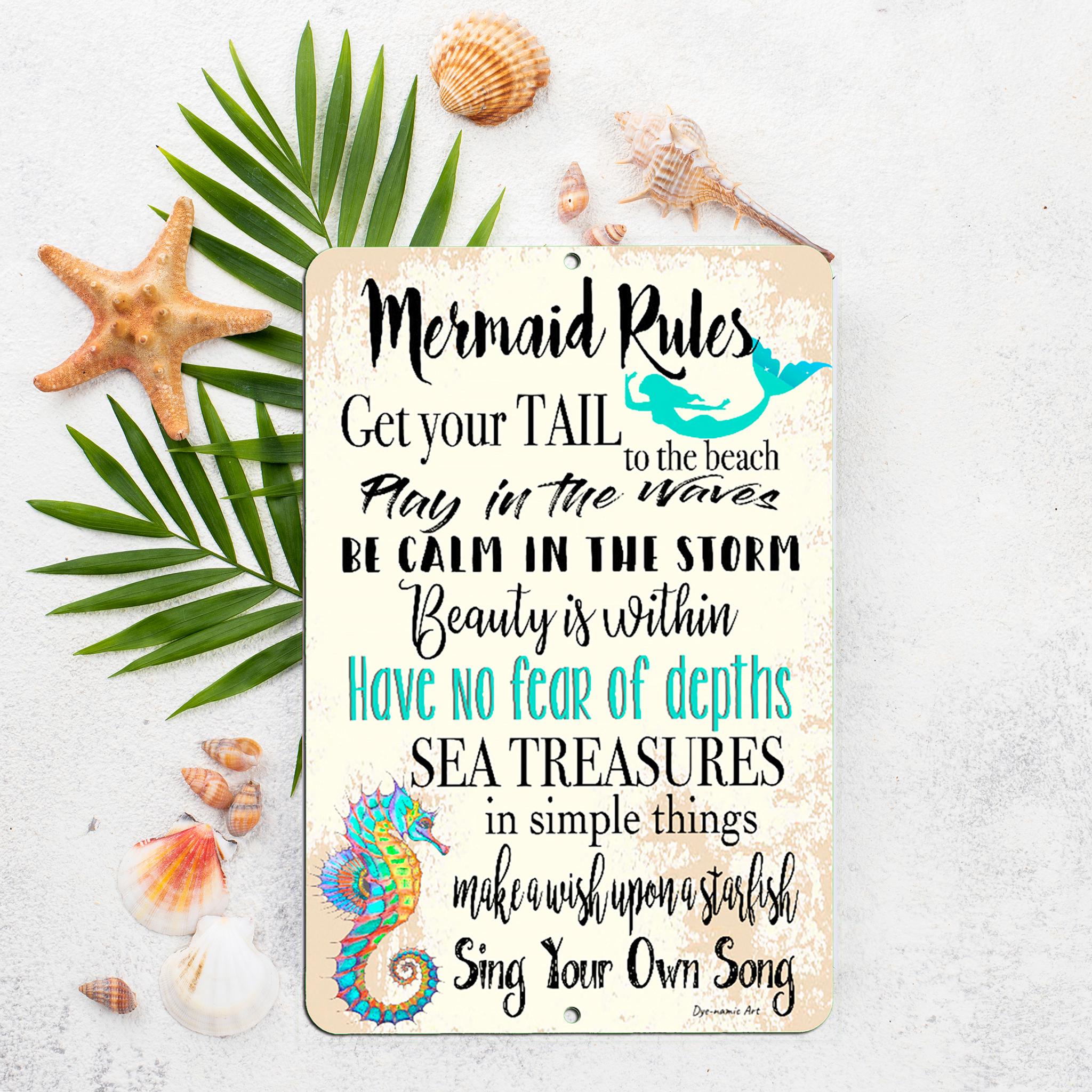 Sea Blue Mermaid Cove Metal Sign Rustic Coastal Home Beach House Bar Wall Decor Sea Blue Mermaid Cove Metal Sign Rustic Coastal Home Beach House Bar Wall Decor