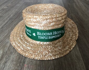 Straw hat Temple bar Dublin Oliver St.John Gogartys Blooms Hotel Beach Hats St. Patrick’s day hat Present