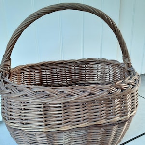 Wicker Straw Basket Bag, French Shopping Brown Basket
