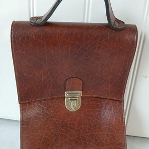 French Vintage soft Brown Leather Handbag