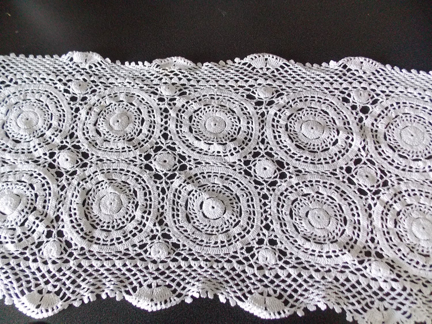 Vintage Français Crochet Napperon Fait Main Napperon. | 004.