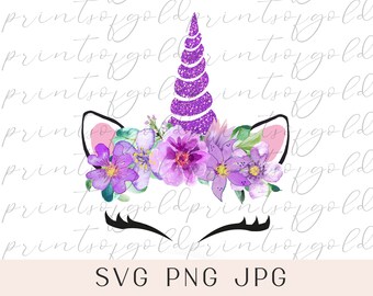 Download Unicorn Flower Svg Etsy