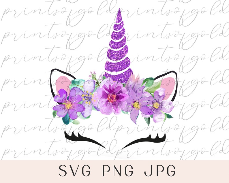 Purple Unicorn Png Unicorn Clipart Face Svg Clip Art Smiling Etsy