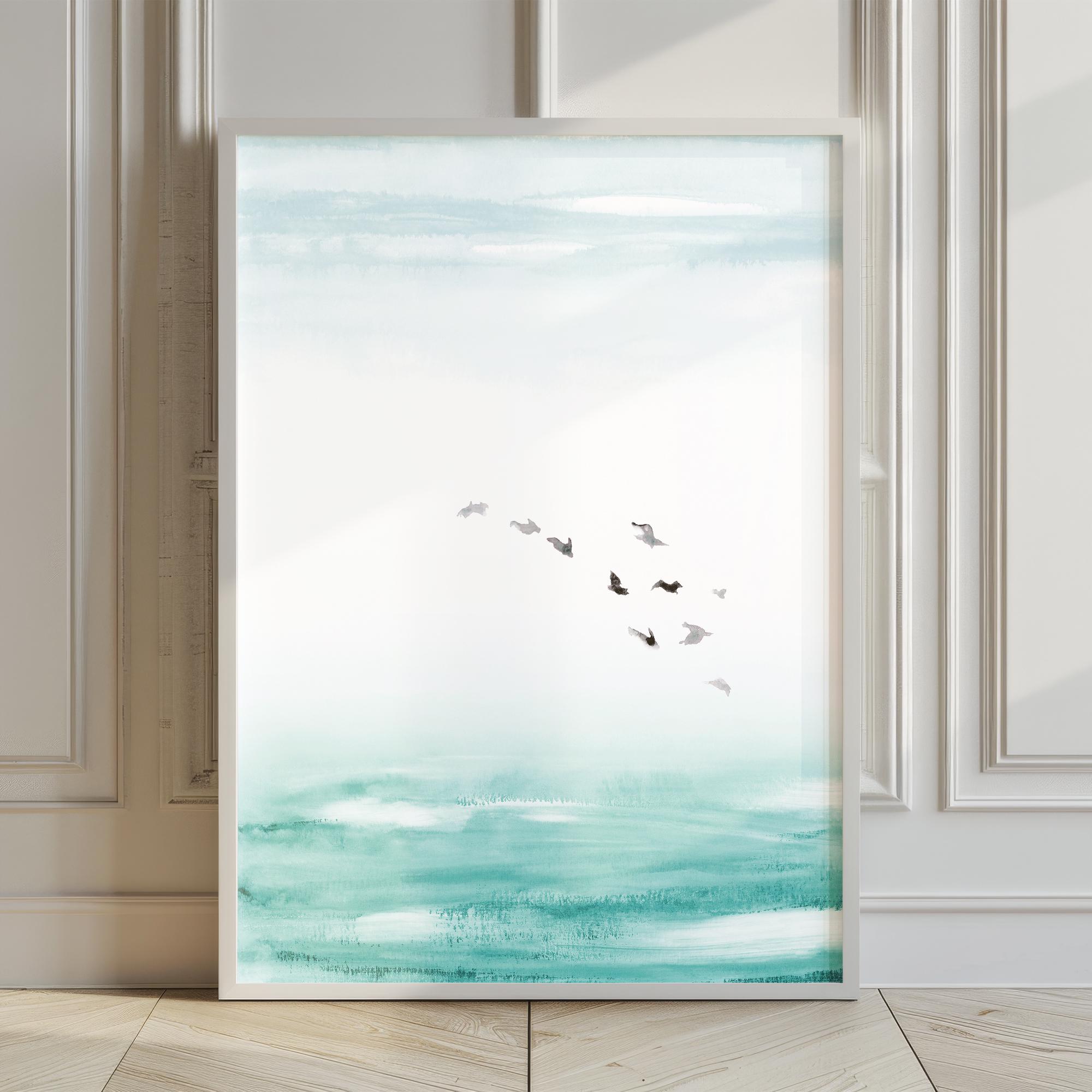 Turquoise Ocean Art, Abstract Water Print, Calm Bedroom Decor, Abstract Coastal Art, Aqua Ocean Print, Modern Ocean Print, Water Printable