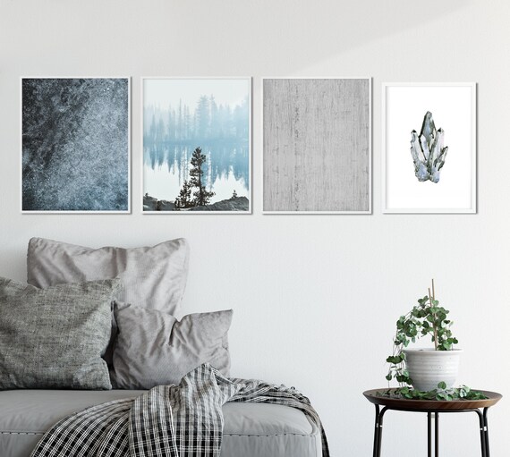 Masculine Wall Art Gallery Wall Set For Living Room Pale Etsy