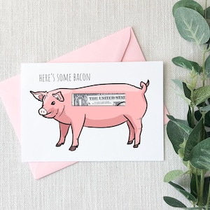 Druckbare Schweine Geldgeschenk Geburtstagskarte - Print at Home für Tochter, Sohn, digitaler Download