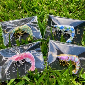 Charleston garnalenbroches, kustsieraden, bijzondere accessoires, reversspeld, handgeschilderde draagbare kunst afbeelding 8