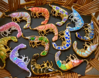 Charleston Shrimp Brooches