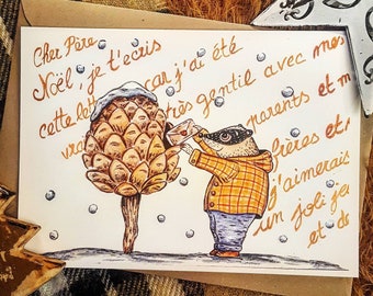 Carte Pere Noel Etsy