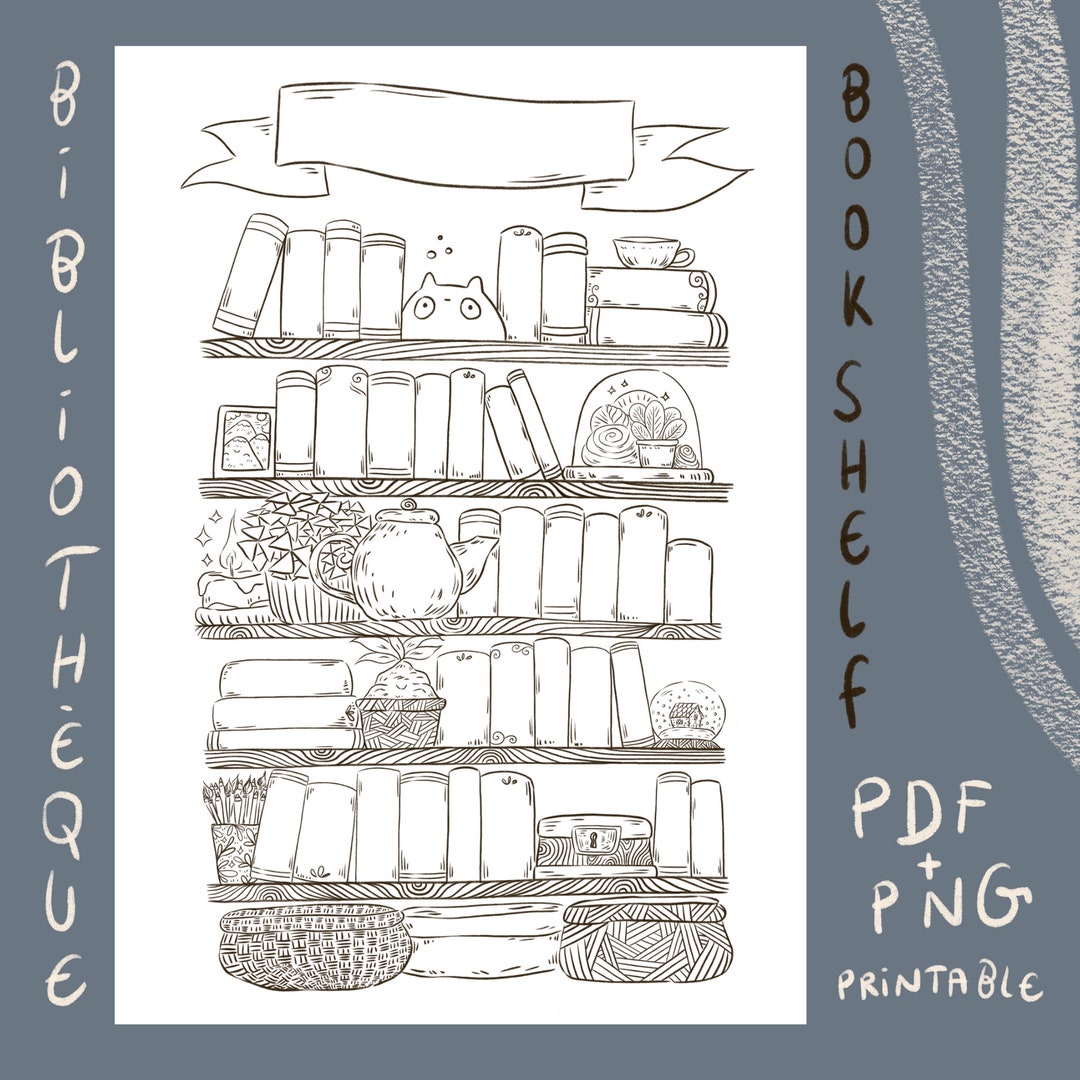 Colorin Shelf Coloring Shelves to Fill Download - Etsy